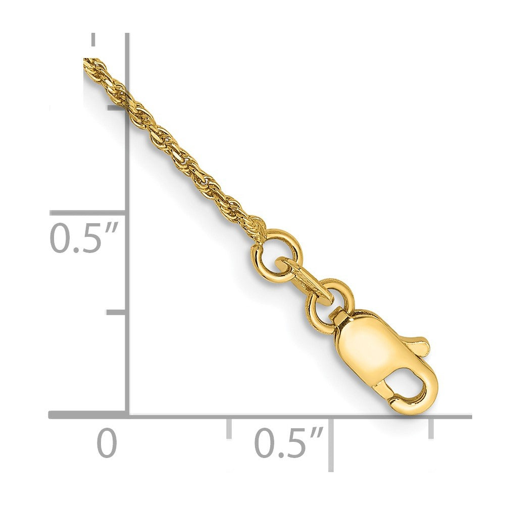 GC 14K Gold 1.15mm Diamond-cut Machine Made Rope with Lobster Clasp Chain (VARIOUS SIZES)