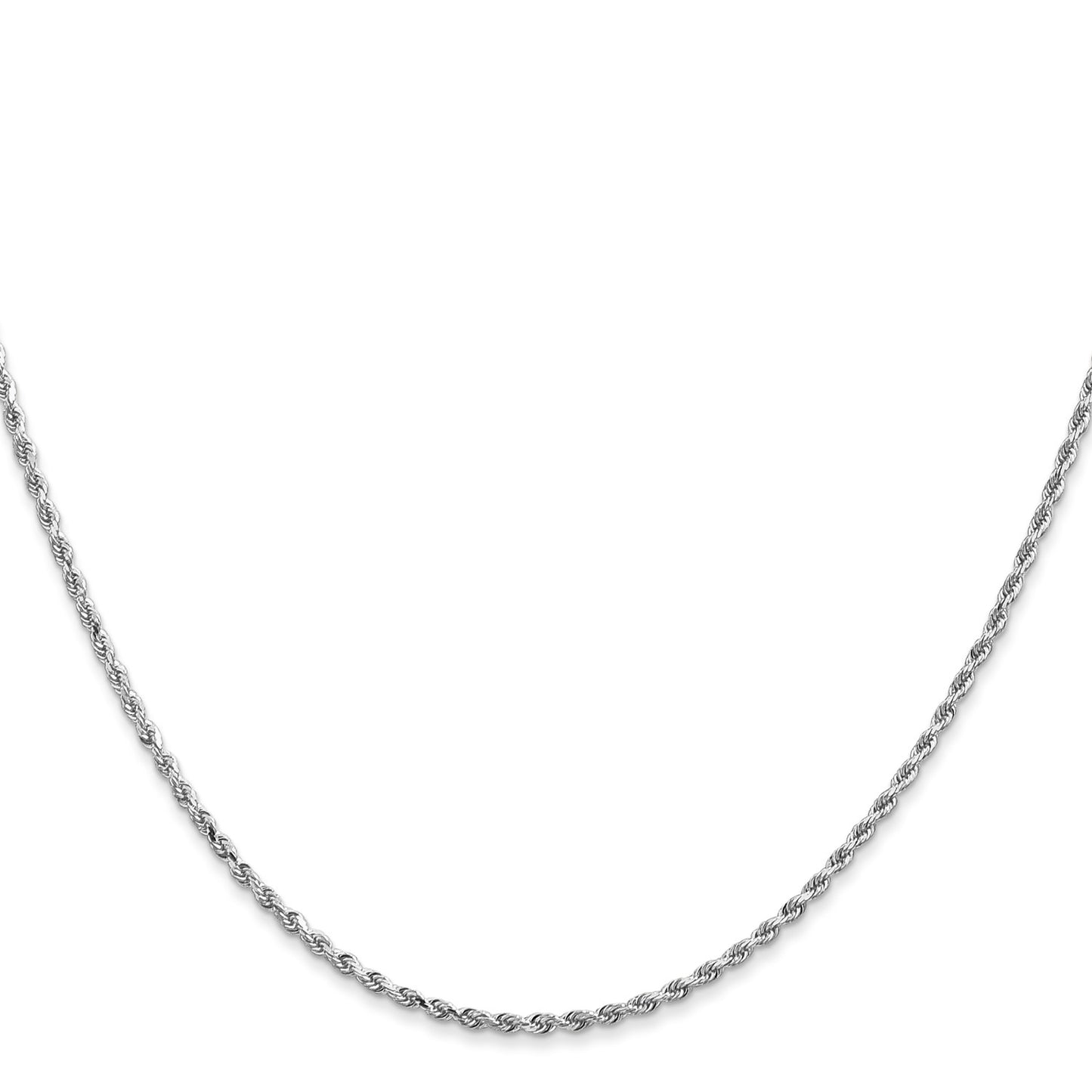 GC 14K White Gold 18 inch 1.5mm Diamond-cut Rope with Lobster Clasp Chain