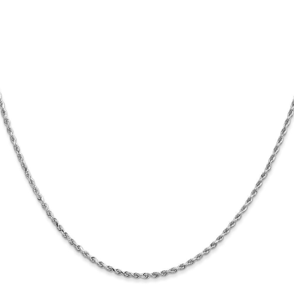 GC 10k White Gold 1.5mm Diamond-cut Rope Chain