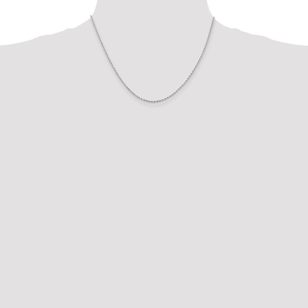 GC 10k White Gold 1.5mm Diamond-cut Rope Chain