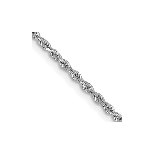 GC 14K White Gold 18 inch 1.5mm Diamond-cut Rope with Lobster Clasp Chain