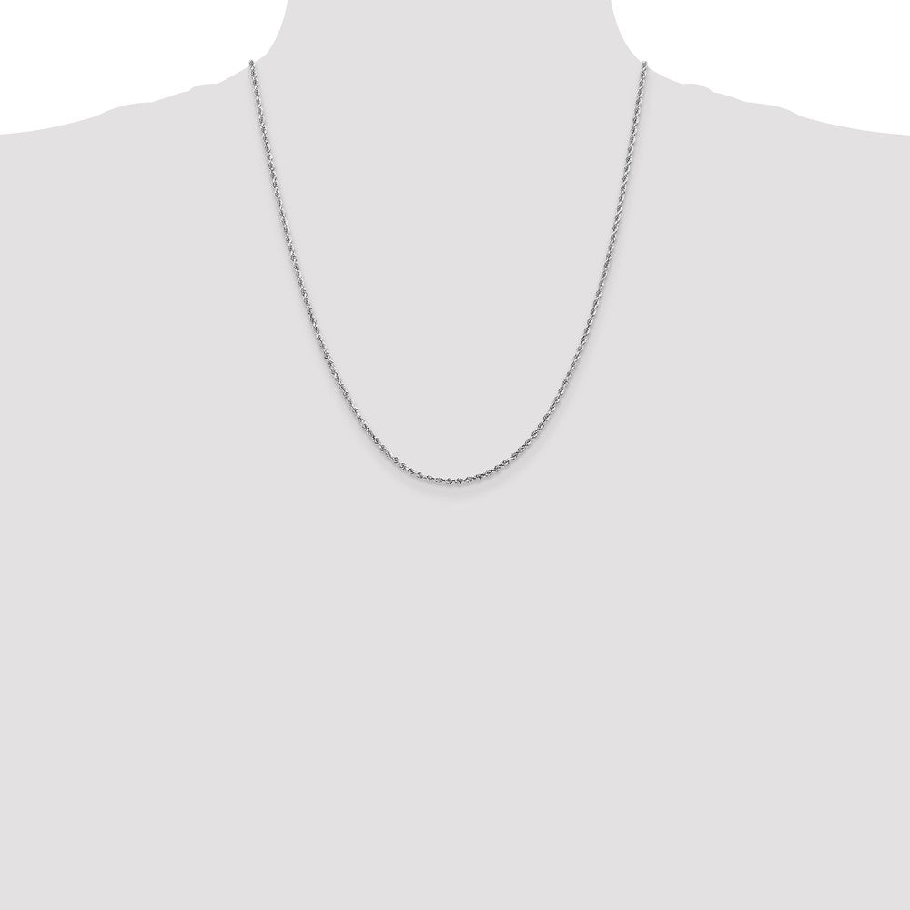 GC 10k White Gold 2mm Diamond-cut Rope Chain