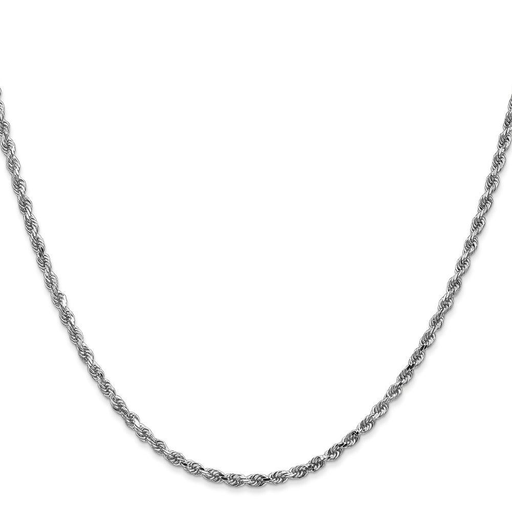 GC10k White Gold 2.25mm Diamond-cut Rope Chain