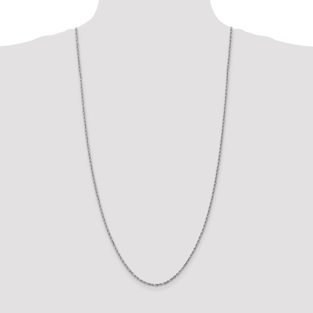 GC10k White Gold 2.25mm Diamond-cut Rope Chain