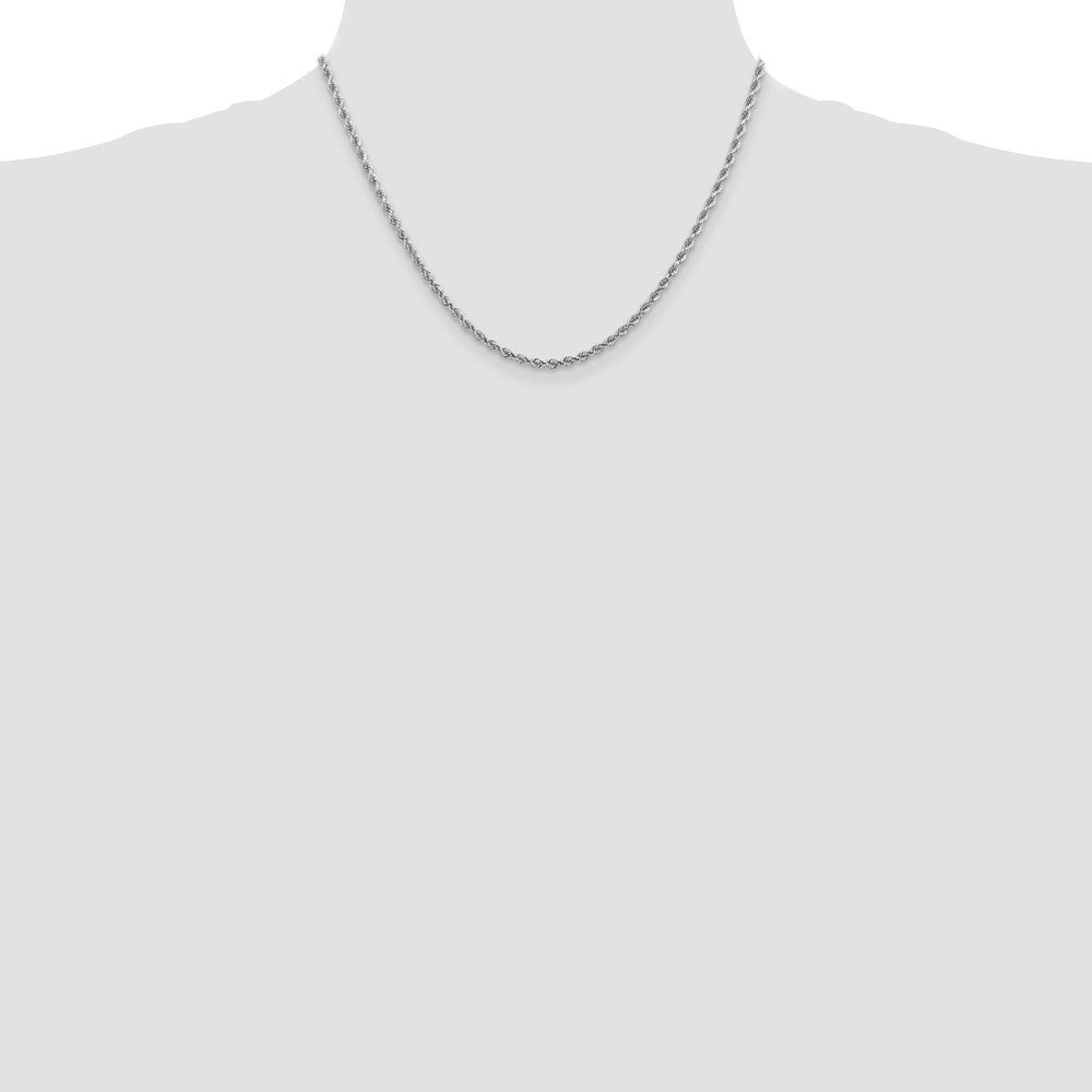 GC 10k White Gold 2.75mm Diamond-cut Rope Chain