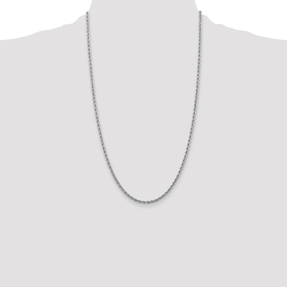 GC 10k White Gold 2.75mm Diamond-cut Rope Chain
