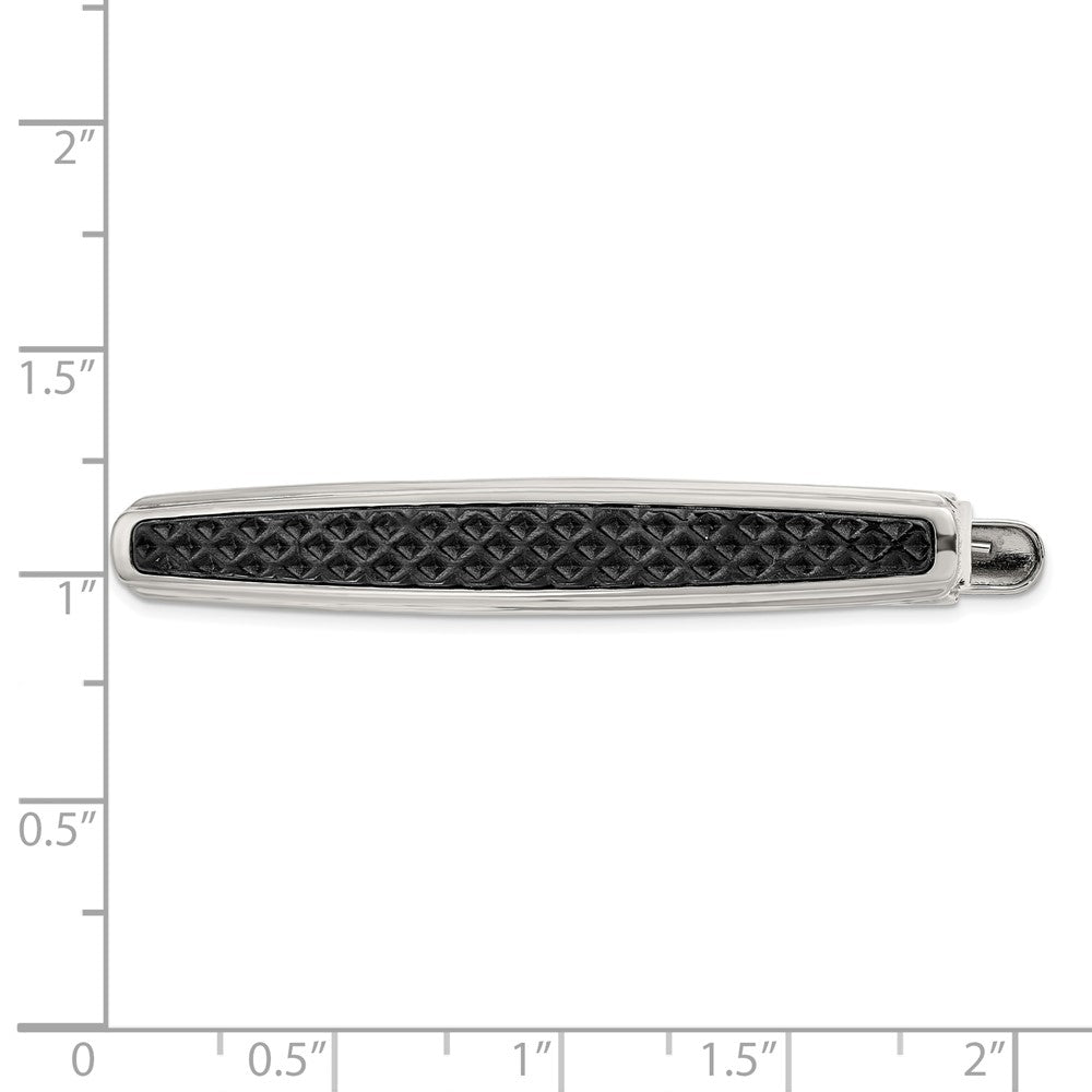 MJ Stainless Steel Textured Black IP-plated Tie Bar