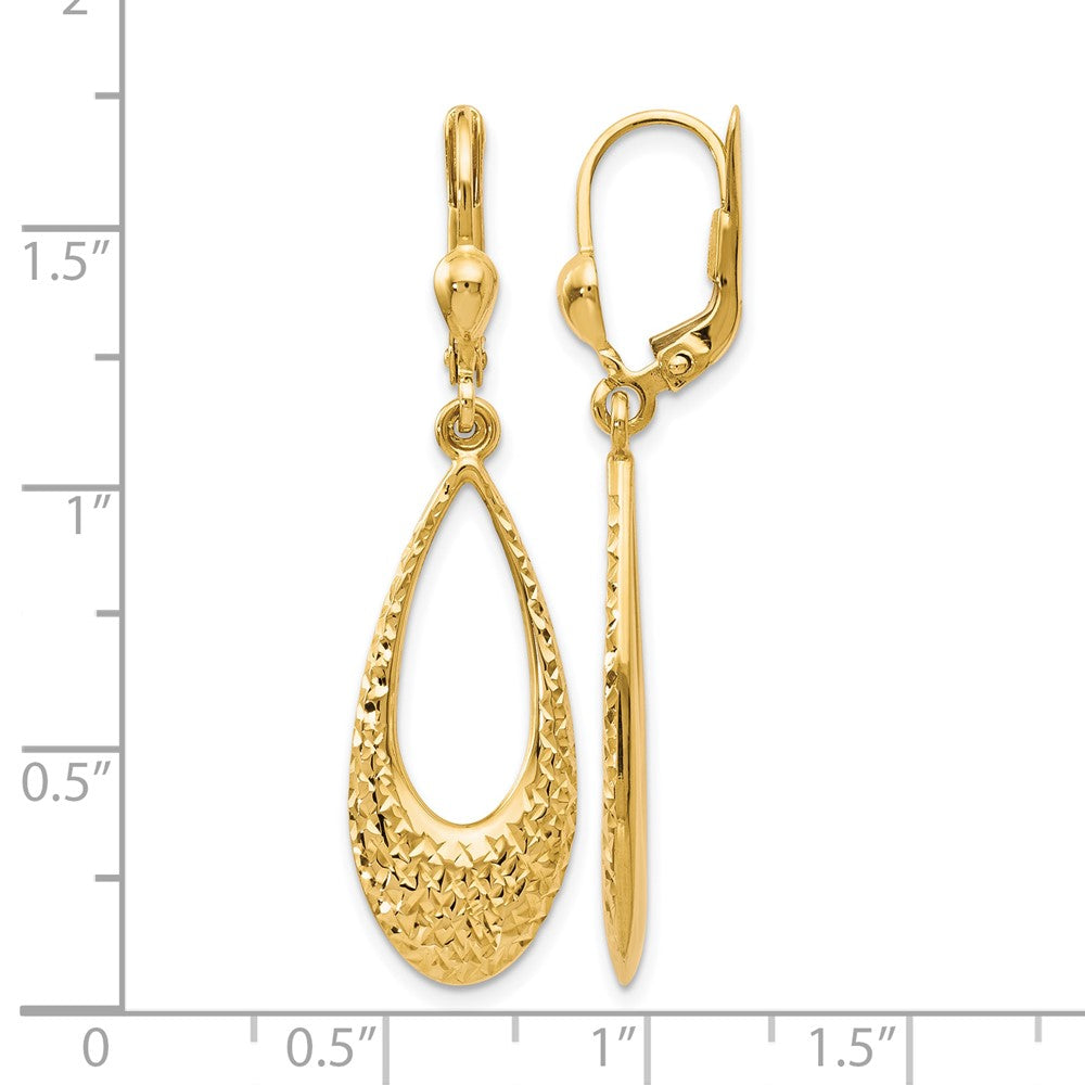 GE 10K Polished and D/C Leverback Earrings