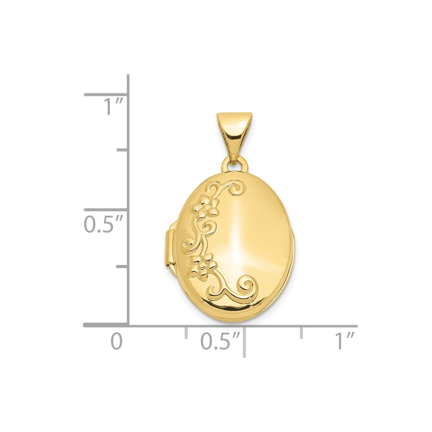 GL 10k Floral Oval Locket