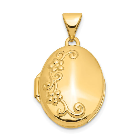 GL 10k Floral Oval Locket