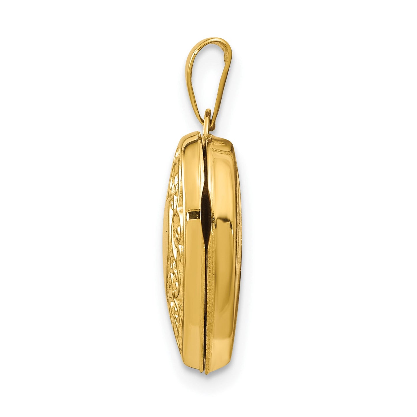 GL 10k Scroll Heart Locket