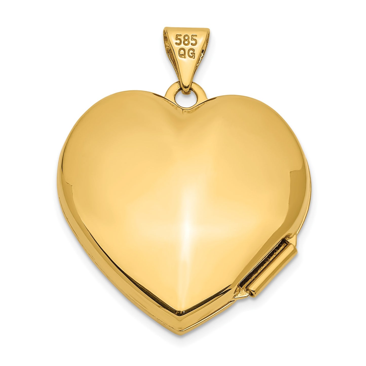 GL 10k Two-tone Dia Always in my Heart w/ Heart Charm Inside 21mm Heart Locket