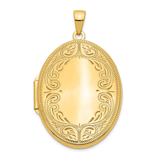 GL 10k Yellow Gold 31mm Oval Scroll Locket