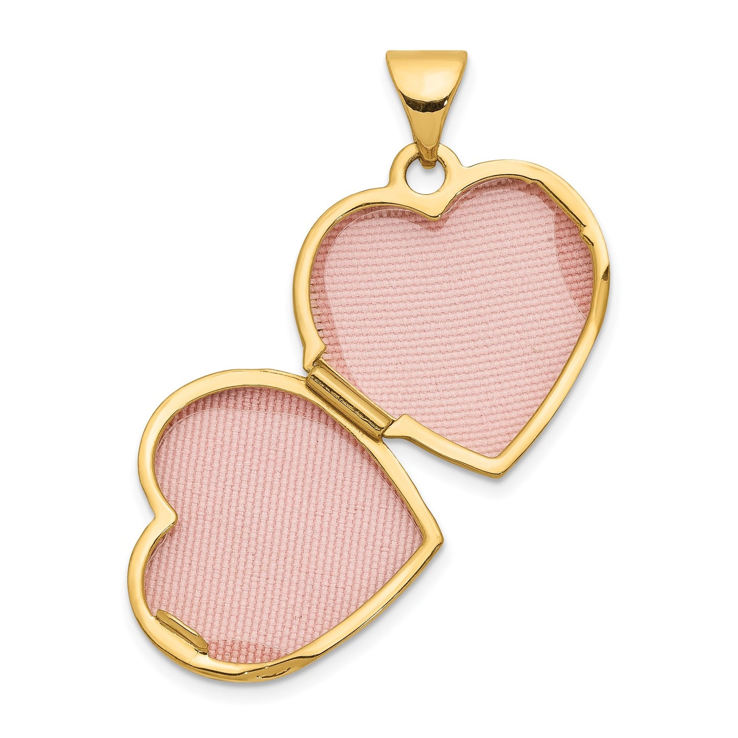 GL 10k w/ White Rhodium 15mm Reversible Foot Prints Heart Locket