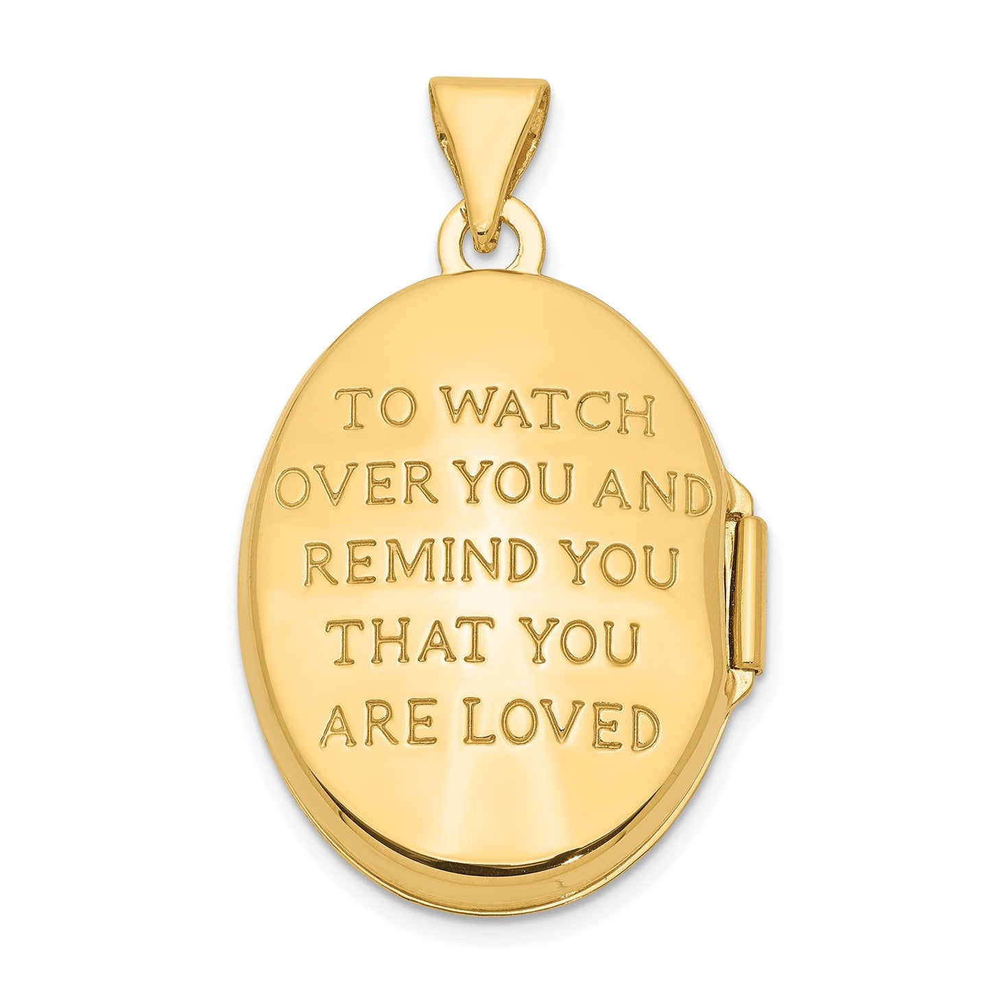 GL 10k w/Rhodium 21mm Oval Guardian Angel Locket