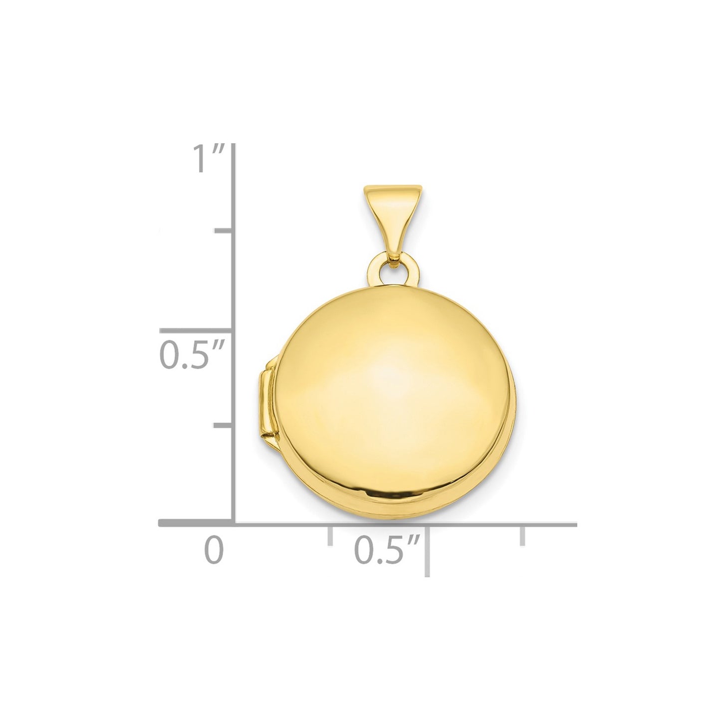 GL 10k Polished Domed 16mm Round Locket