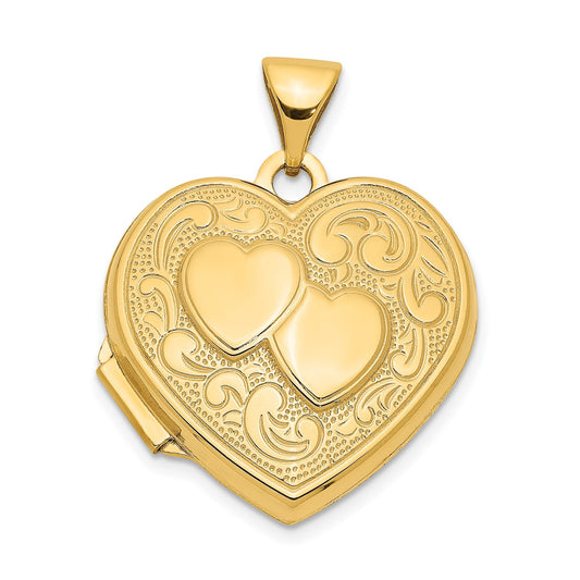 GL 10k Double Heart Locket