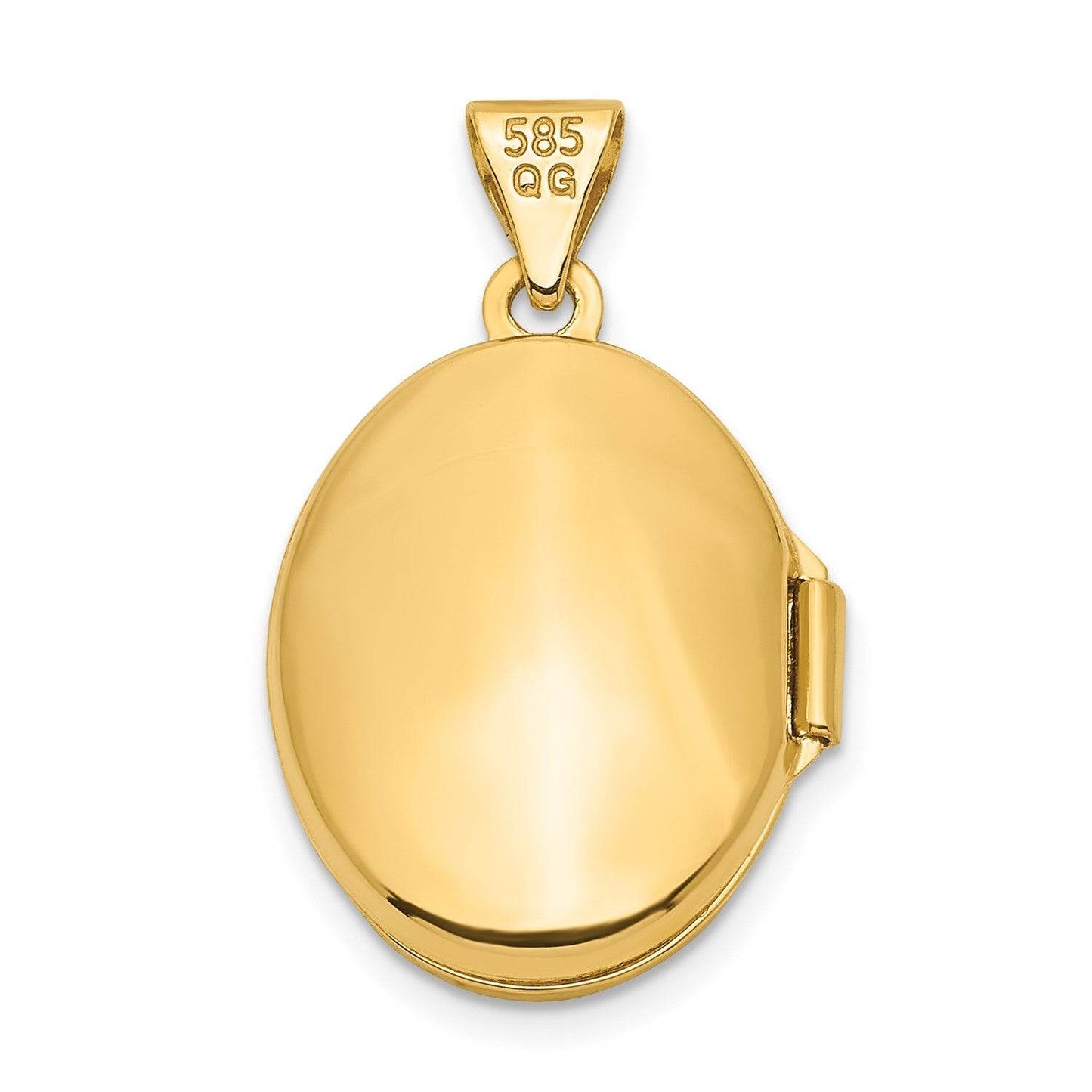 10k 17mm Oval Leaf Floral Hand Engraved Locket - Legacy Of The Heart