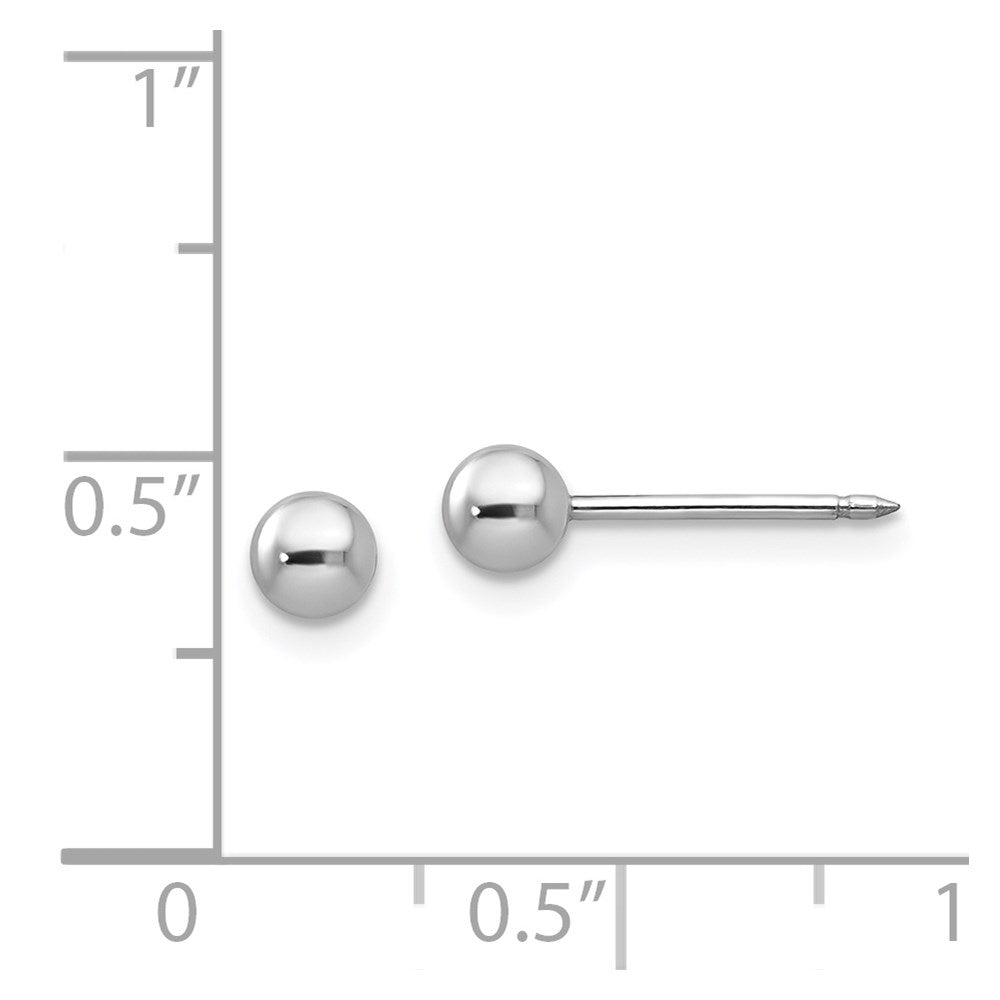 GE 14k White Gold 4mm Ball Post Earrings