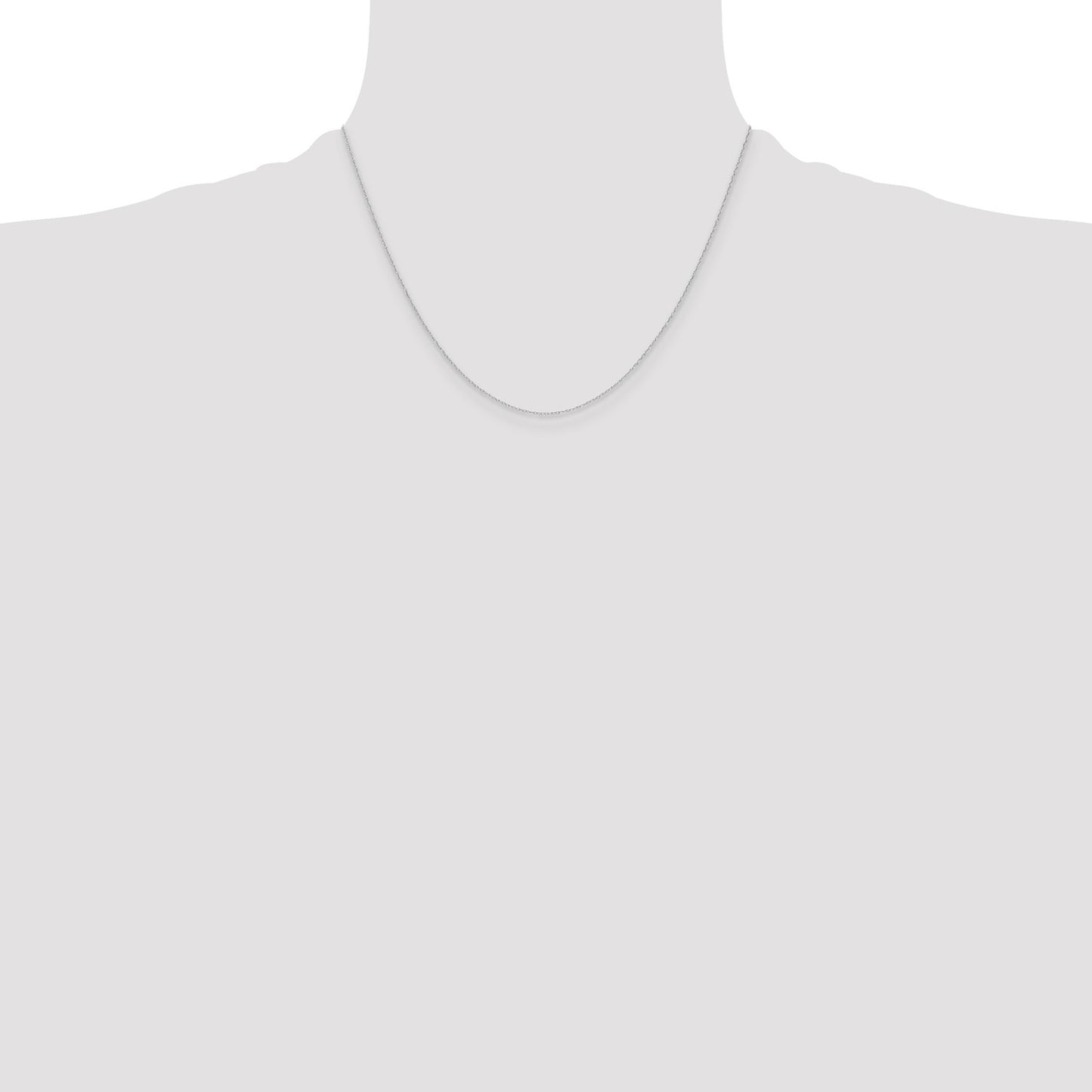 GC 14k White Gold .4 mm Carded Cable Rope Chain