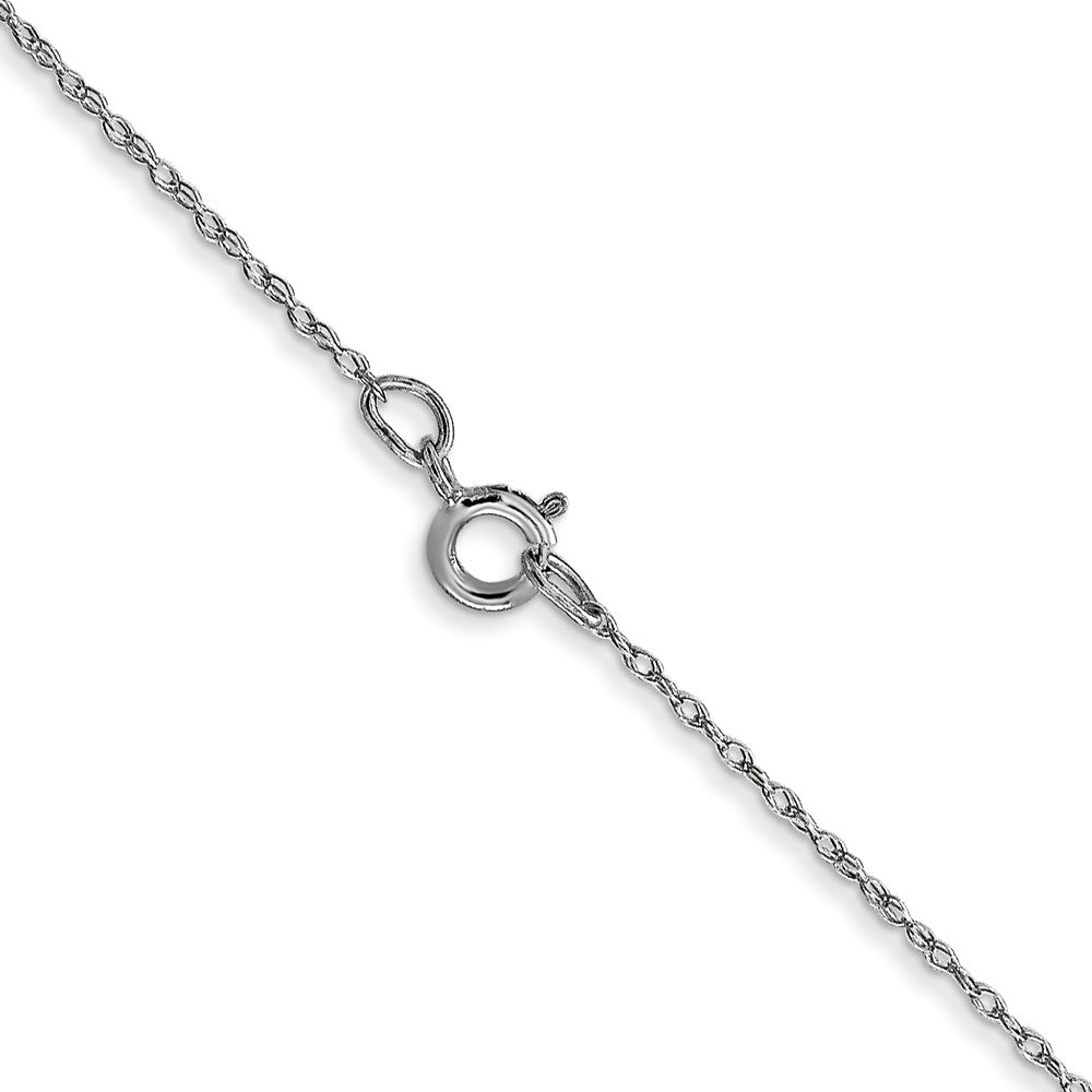 GCH 14K White Gold 16 inch Carded .5mm Cable Rope with Spring Ring Clasp Chain
