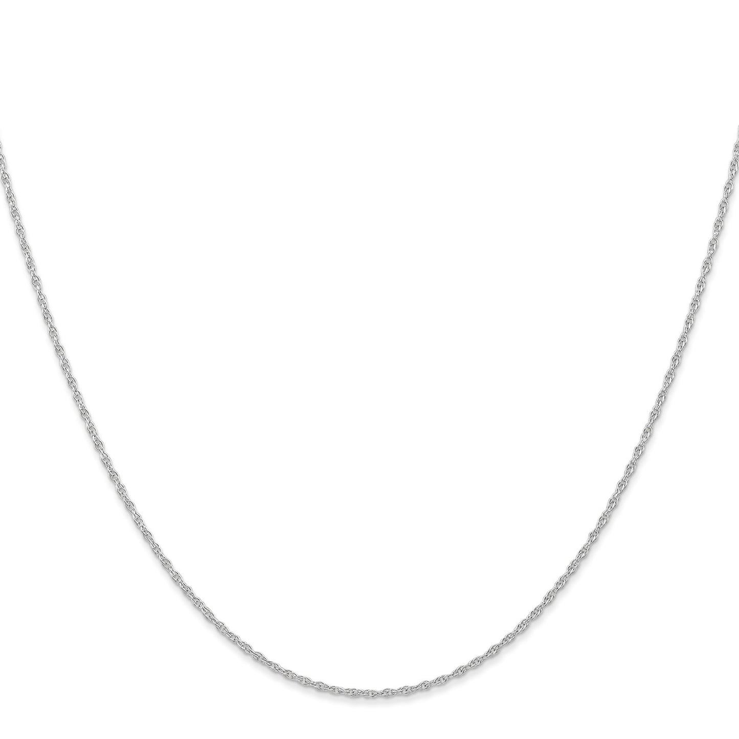 GC 14K White Gold 18 inch Carded .95mm Cable Rope with Spring Ring Clasp Chain