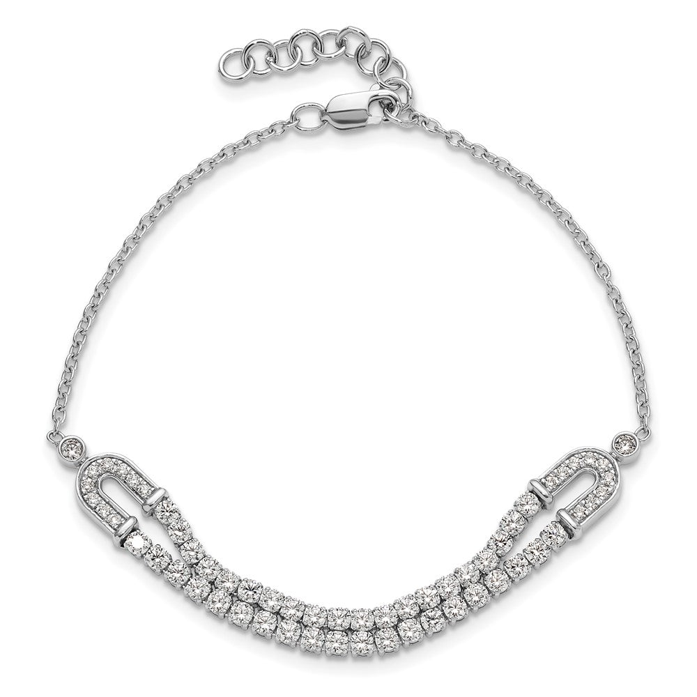 LGWB 14k White Gold 2 carat Lab Grown Diamond VS/SI+ G+ Complete 6.5 inch with 1 inch extension Bracelet