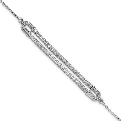 LGWB 14k White Gold 2 carat Lab Grown Diamond VS/SI+ G+ Complete 6.5 inch with 1 inch extension Bracelet