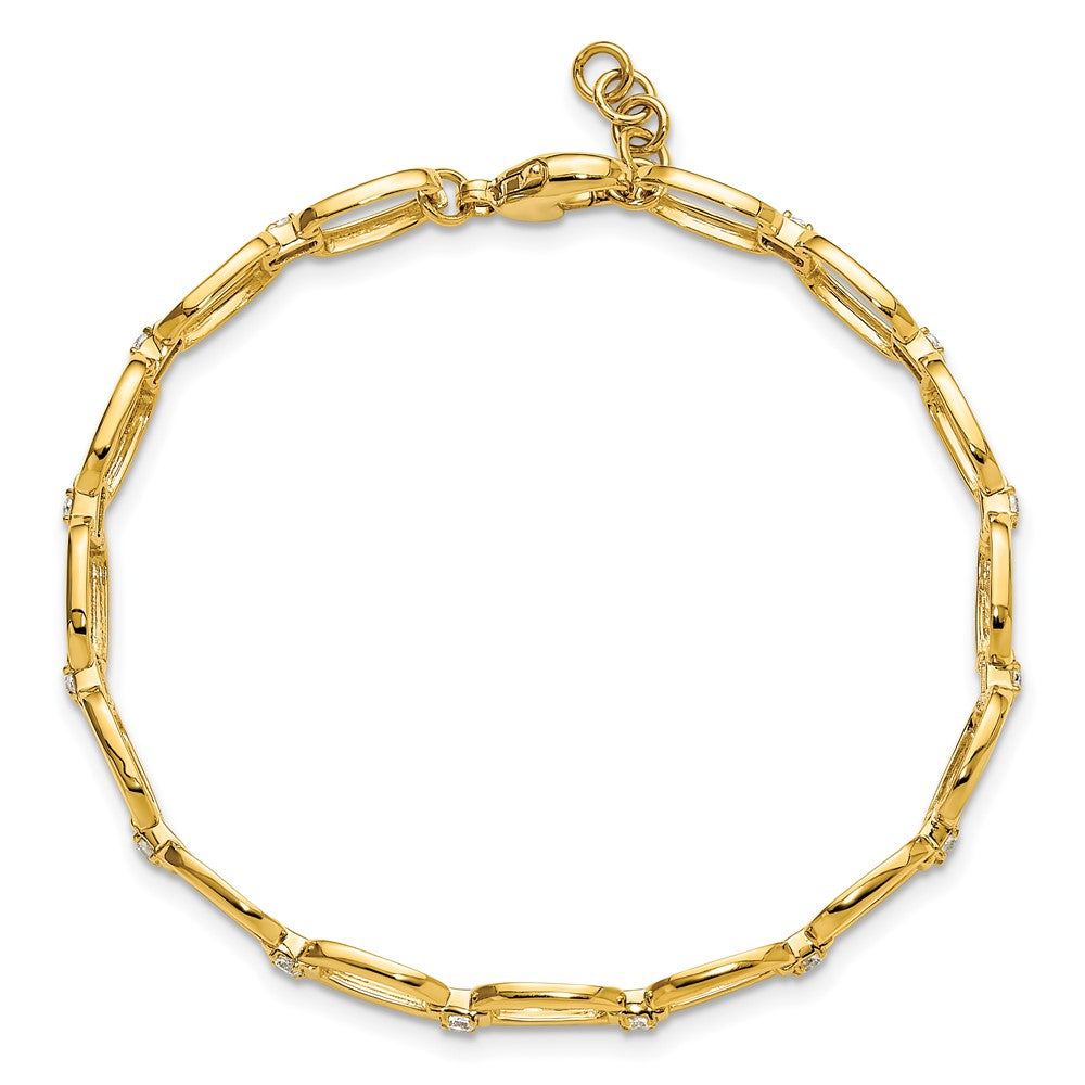 14k 1/2 carat Lab Grown Diamond VS/SI+ G+ Complete Oval Link 6.75 inch with .25 inch extension Bracelet