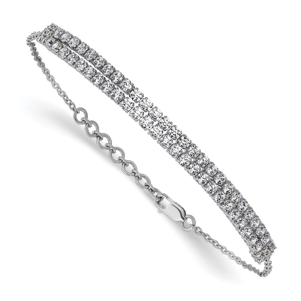 14k White Gold 2 3/8 carat Lab Grown Diamond VS/SI+ G+ Complete 6.5 inch with 1 inch extension Bracelet