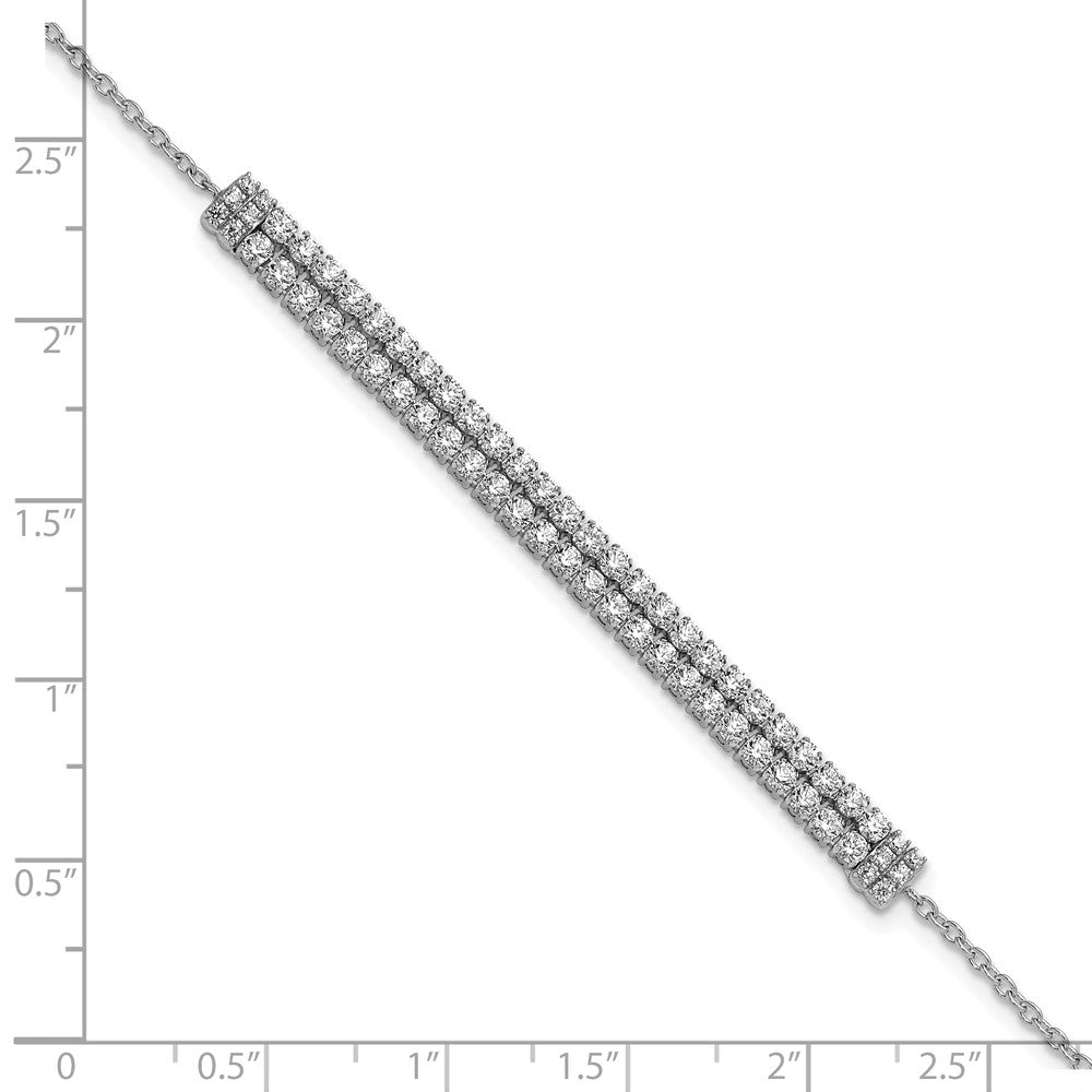 14k White Gold 2 3/8 carat Lab Grown Diamond VS/SI+ G+ Complete 6.5 inch with 1 inch extension Bracelet