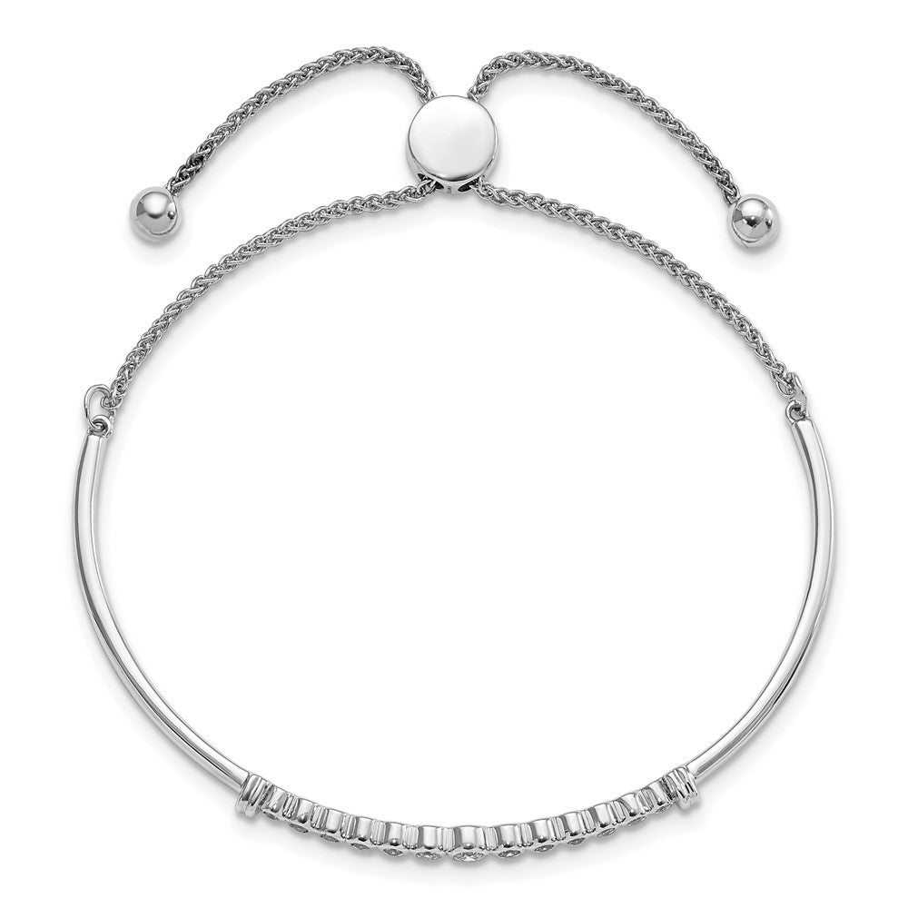LGWB 14k White Gold 1/5 carat Lab Grown Diamond VS/SI+ G+ Complete Adjustable Bolo Bracelet