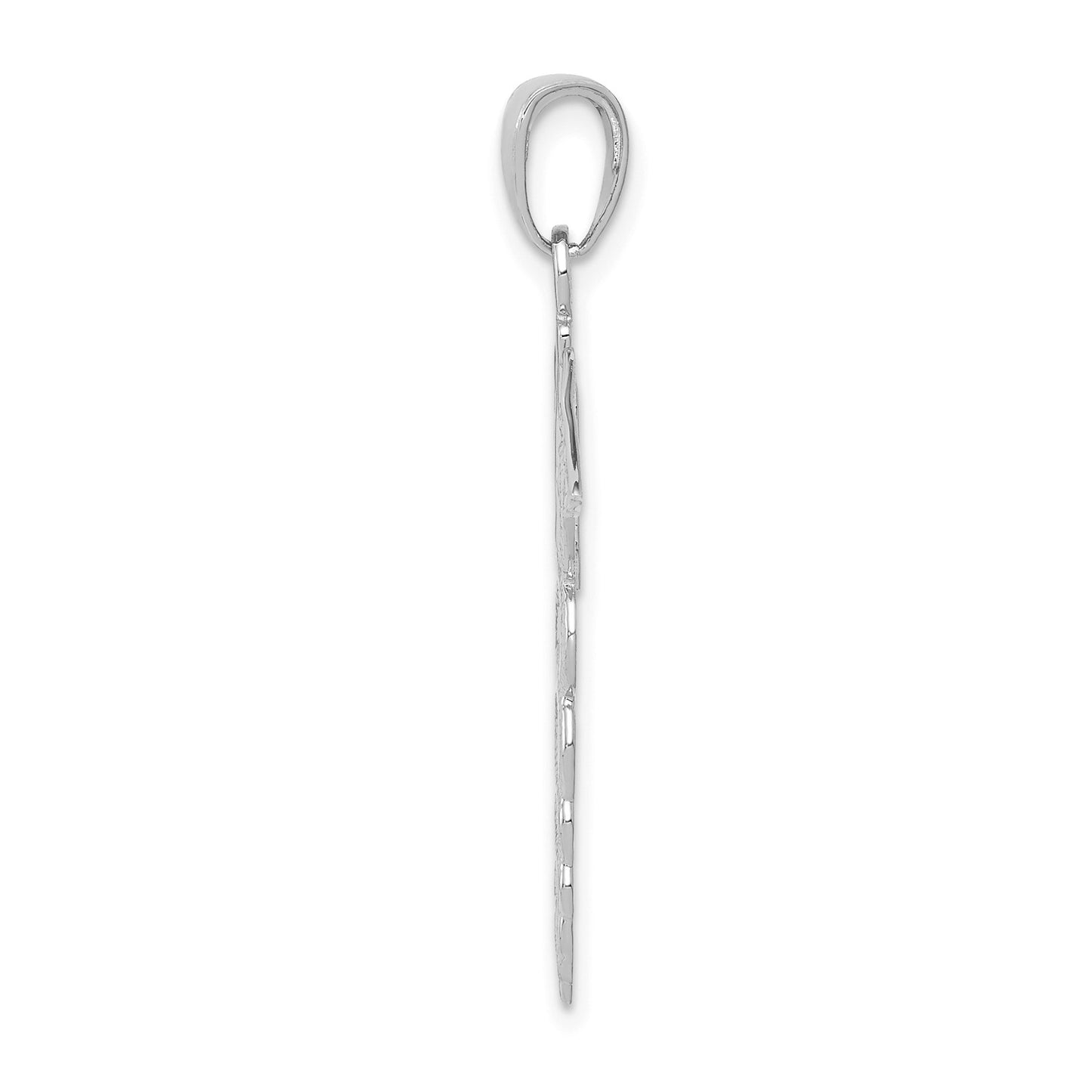 GP 14k White Gold Caduceus Pendant