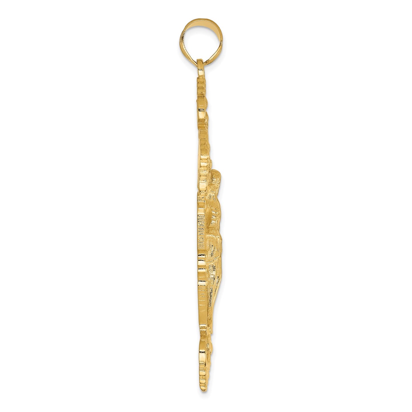 GP 14k INRI Fleur De Lis Crucifix Pendant