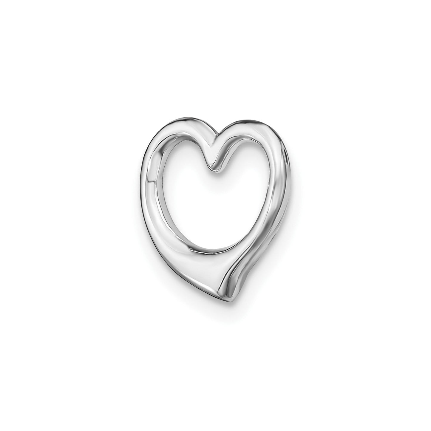 GP 14K White Gold Polished Heart Chain Slide