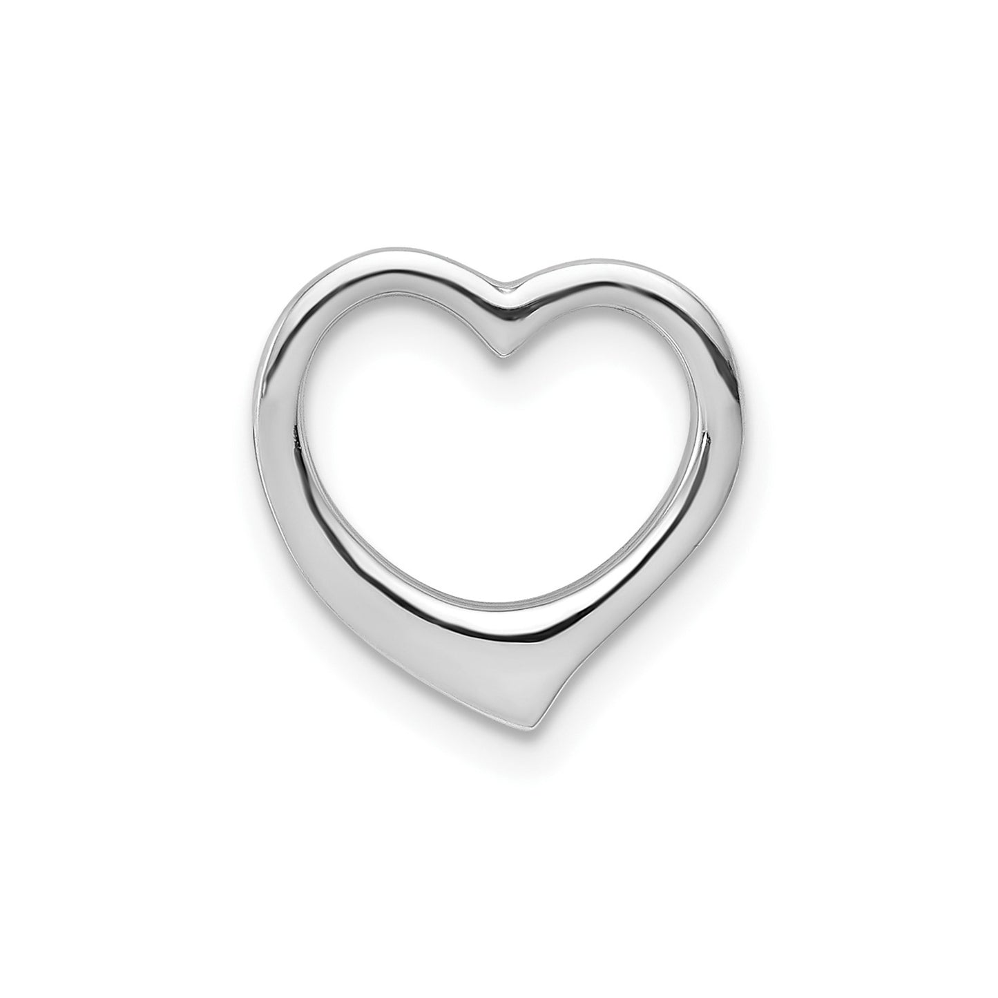 GP 14K White Gold Polished Heart Chain Slide