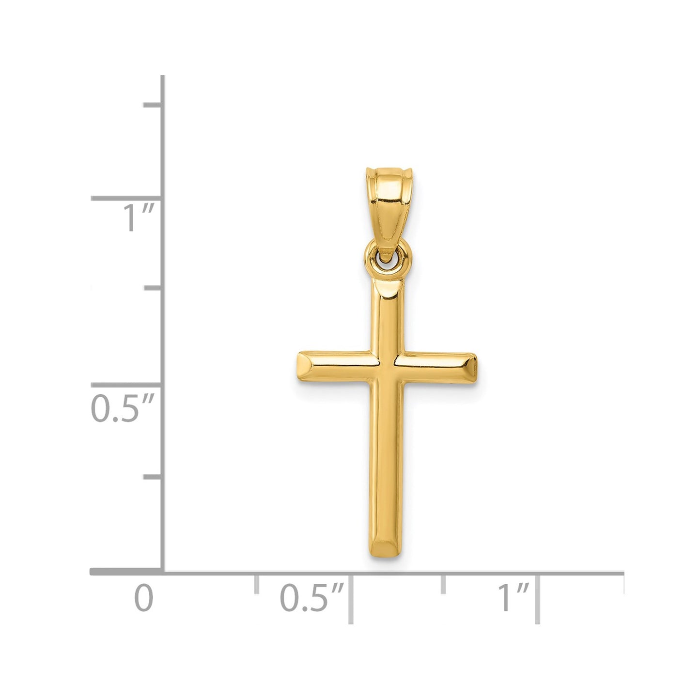 GP 14k Polished Hollow Cross Pendant