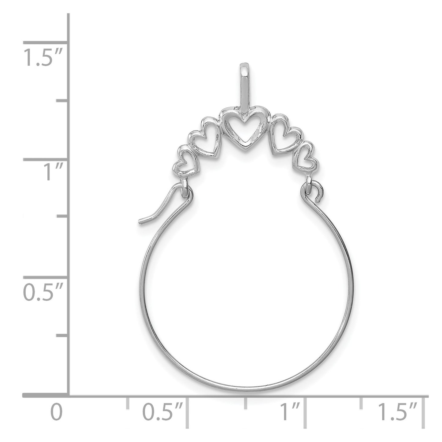 GCH 14k White Gold Polished 5-Heart Charm Holder
