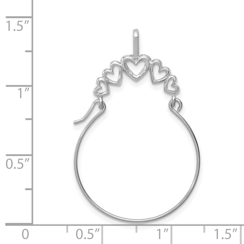 GCH 14k White Gold Polished 5-Heart Charm Holder Pendant