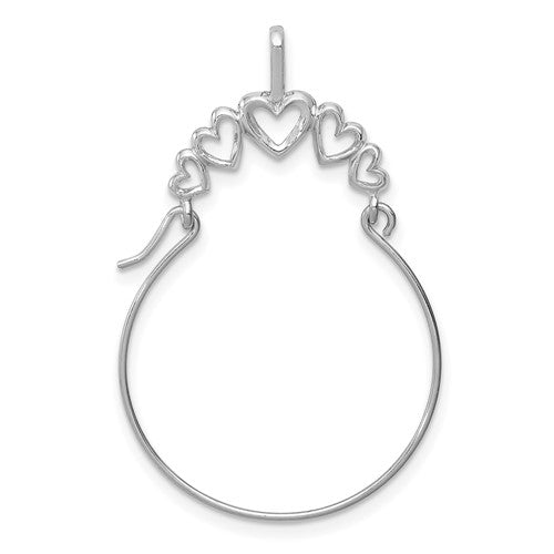 GCH 14k White Gold Polished 5-Heart Charm Holder Pendant