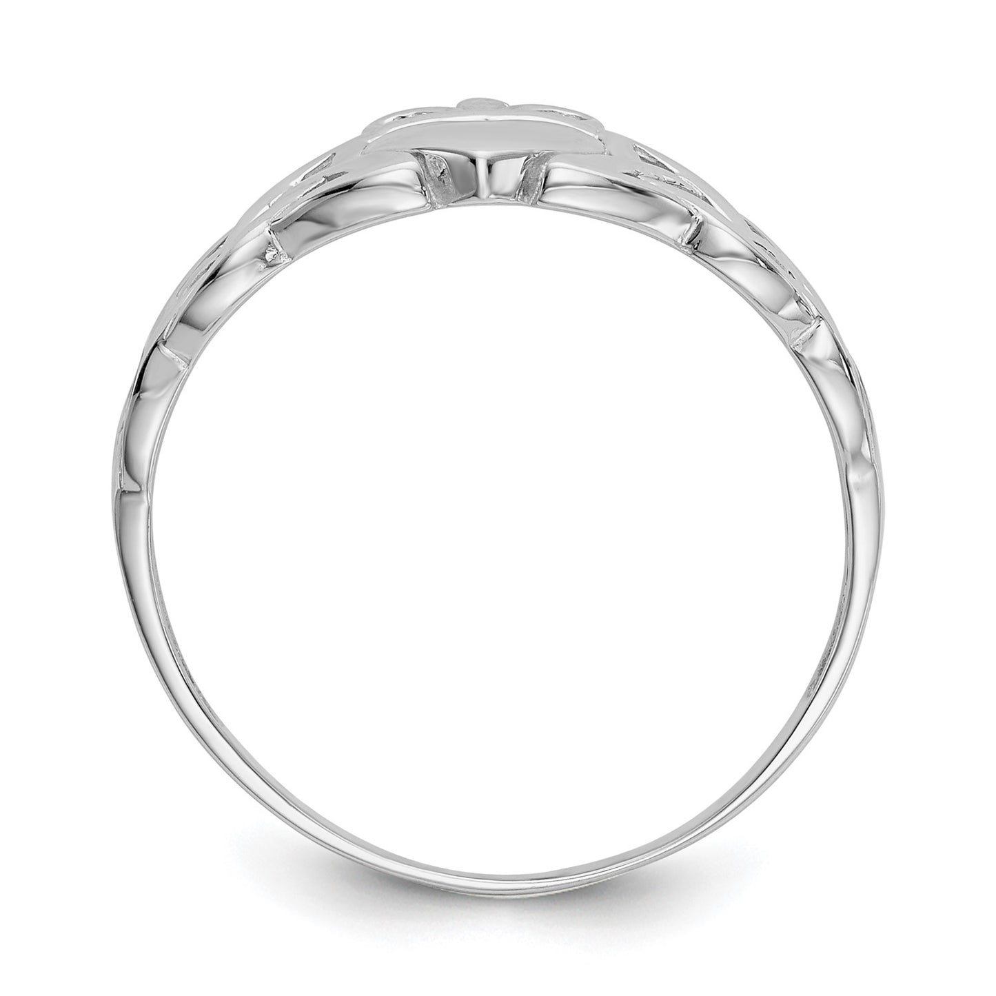 GR 14k White Gold Mens Claddagh Ring