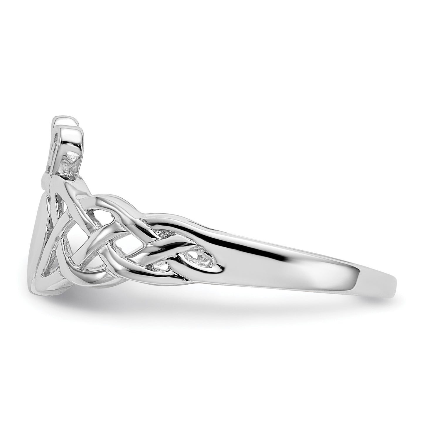 GR 14k White Gold Mens Claddagh Ring