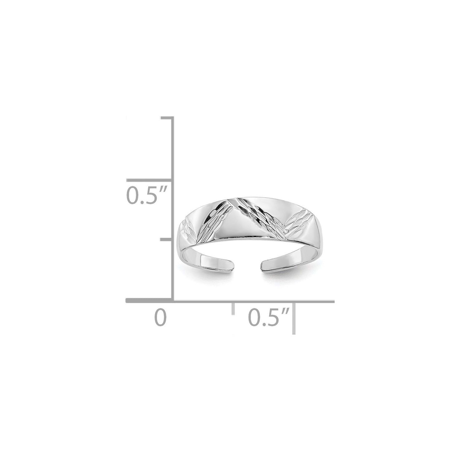 GR 14k White Gold Fancy Toe Ring
