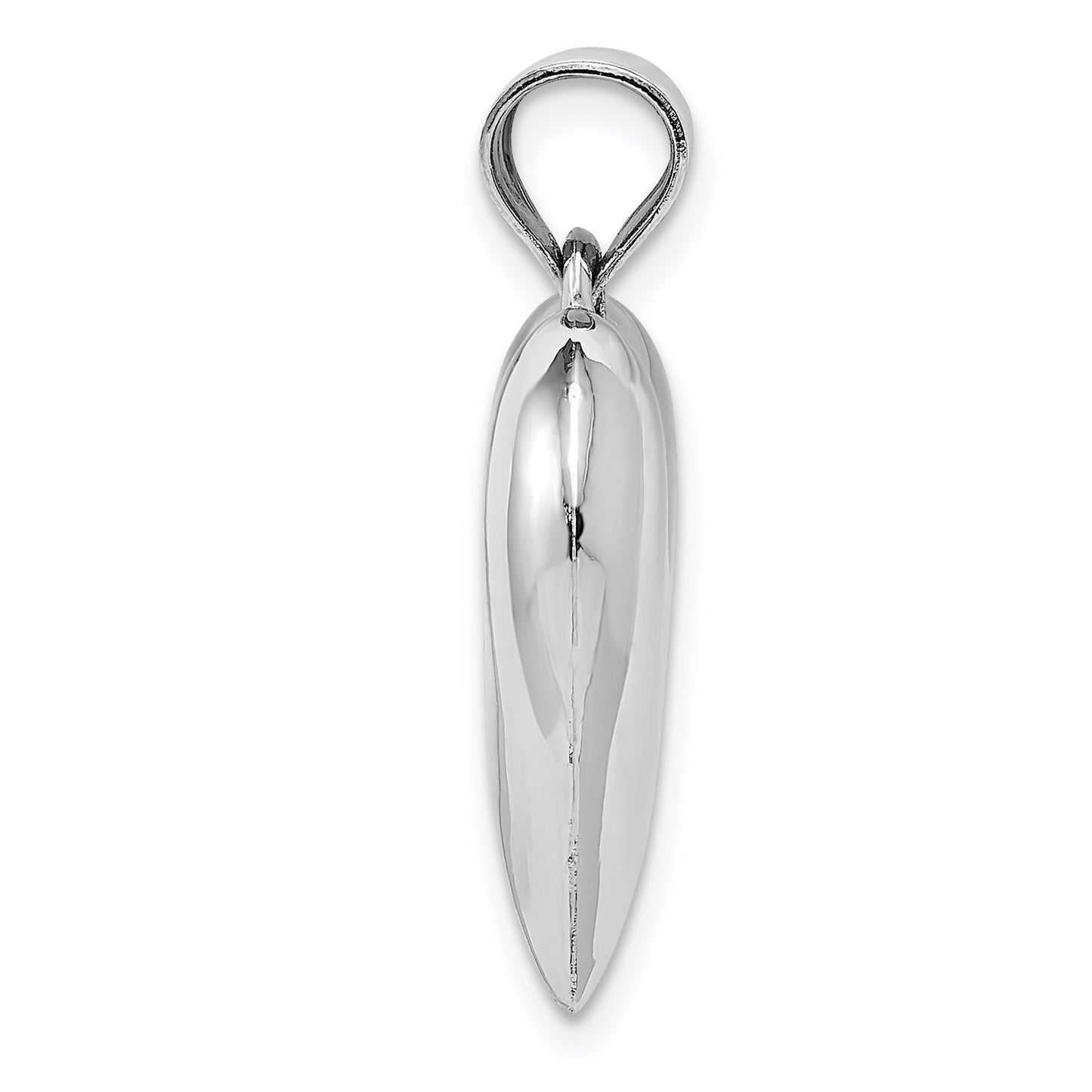 GP 14k White Gold Polished 3D Puffed Heart Pendant