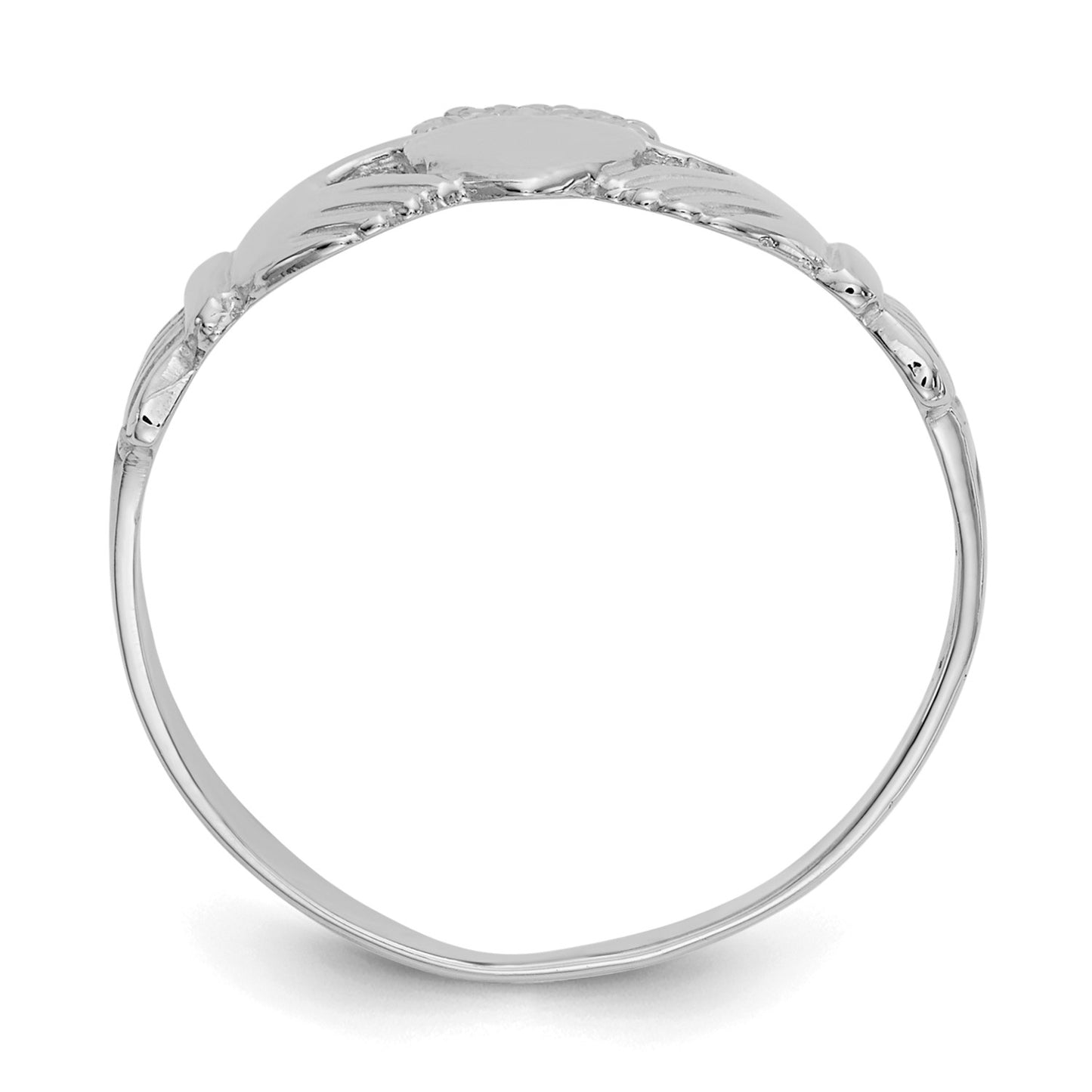 GR 14k White Gold Ladies Claddagh Ring