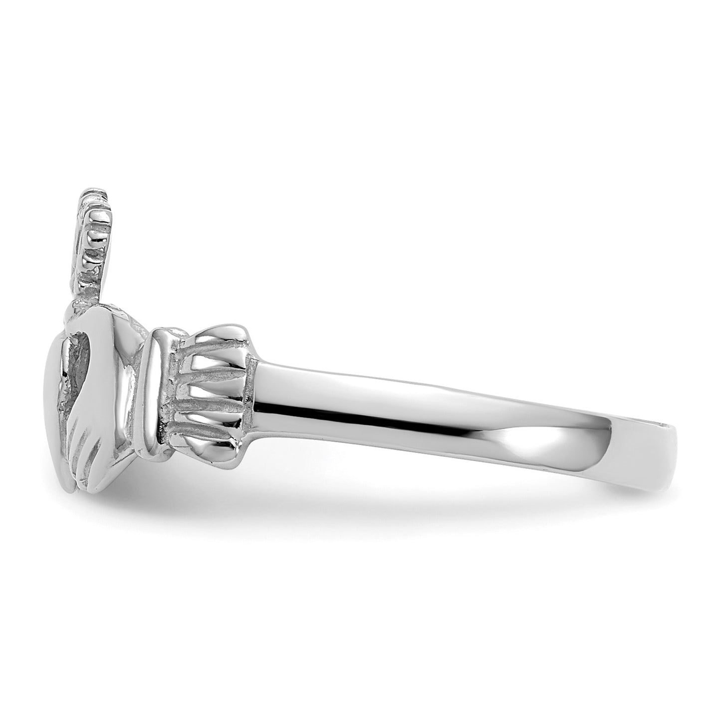 GR 14k White Gold Ladies Claddagh Ring