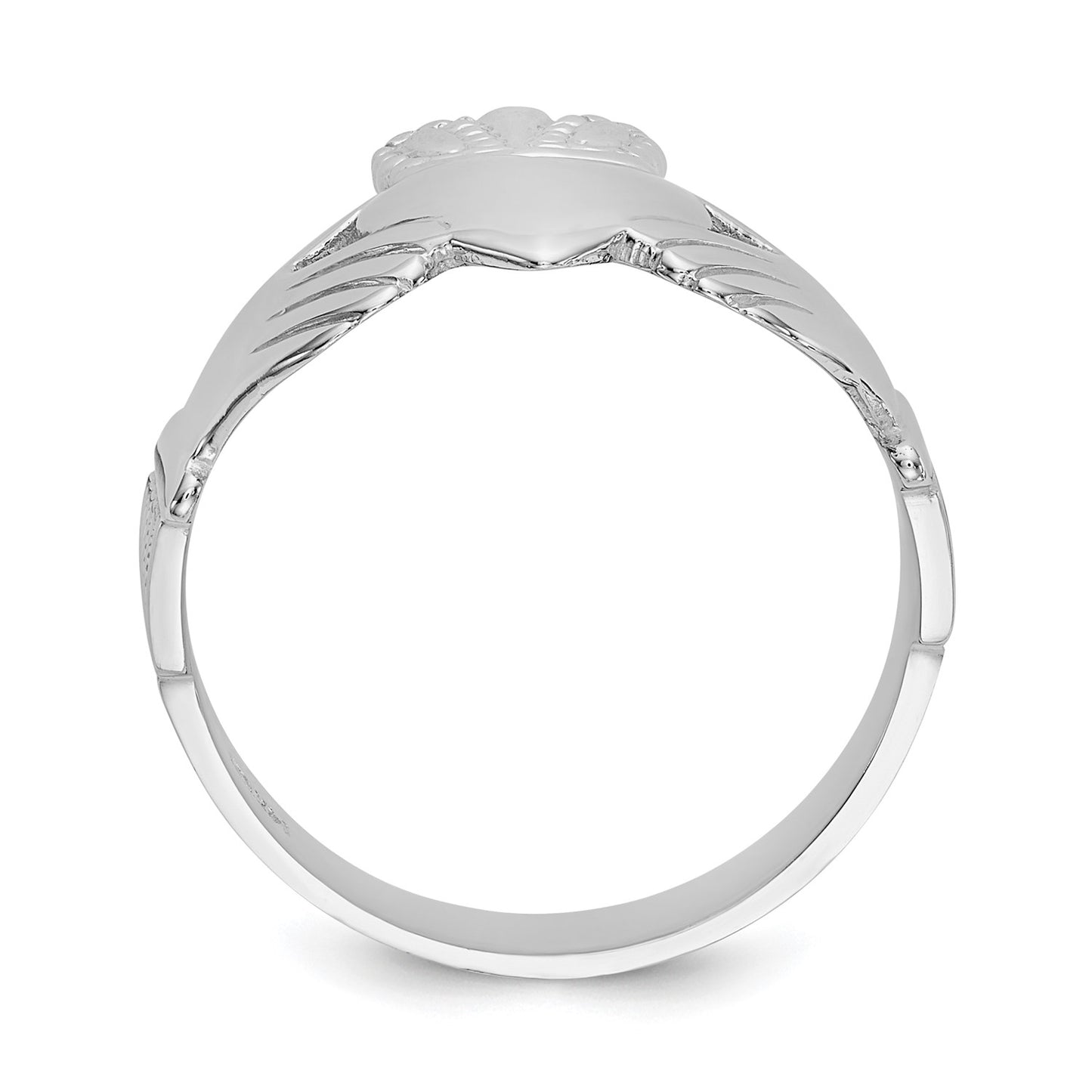 GR 14k White Gold Men's Claddagh Ring