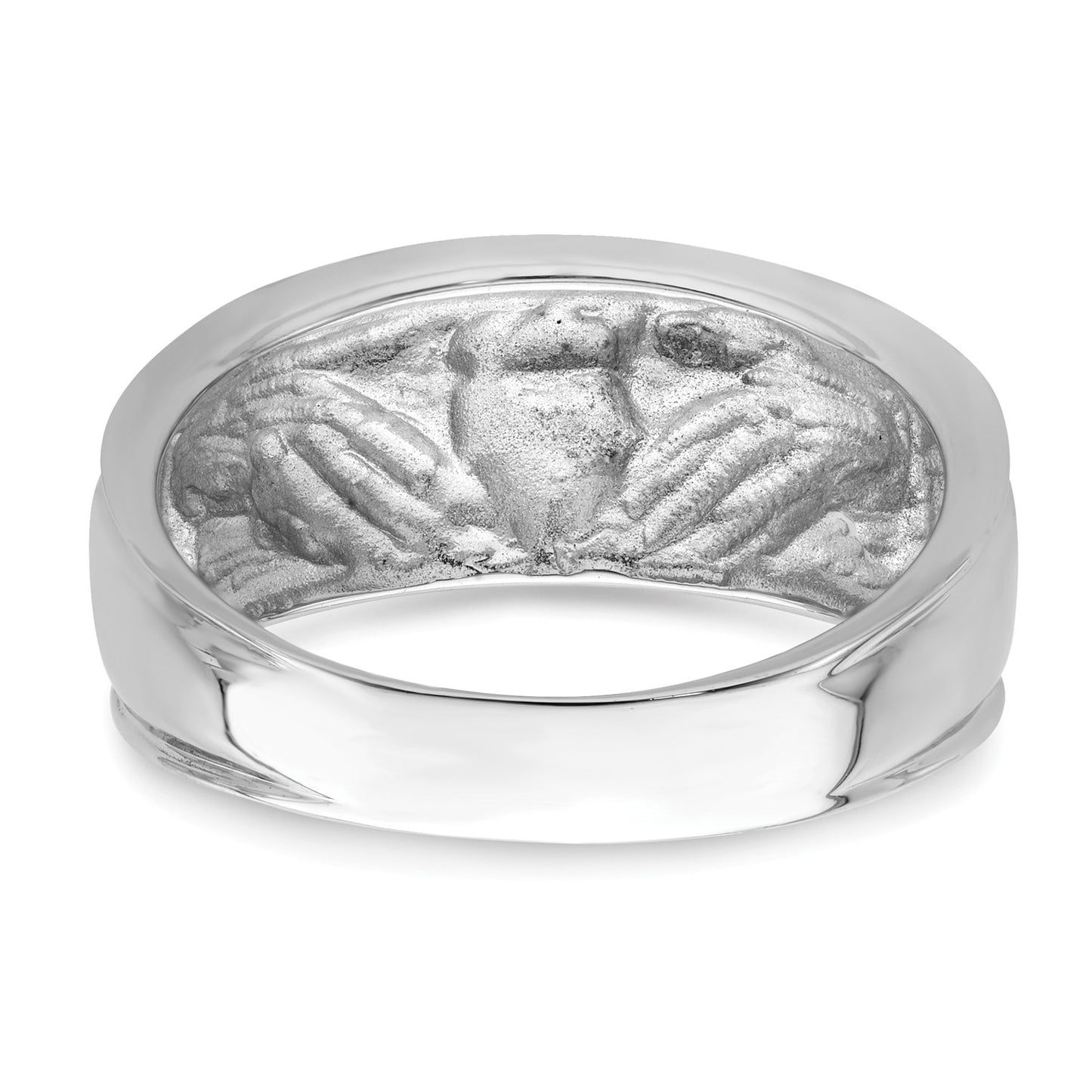 GR 14k White Gold Men's Claddagh Band