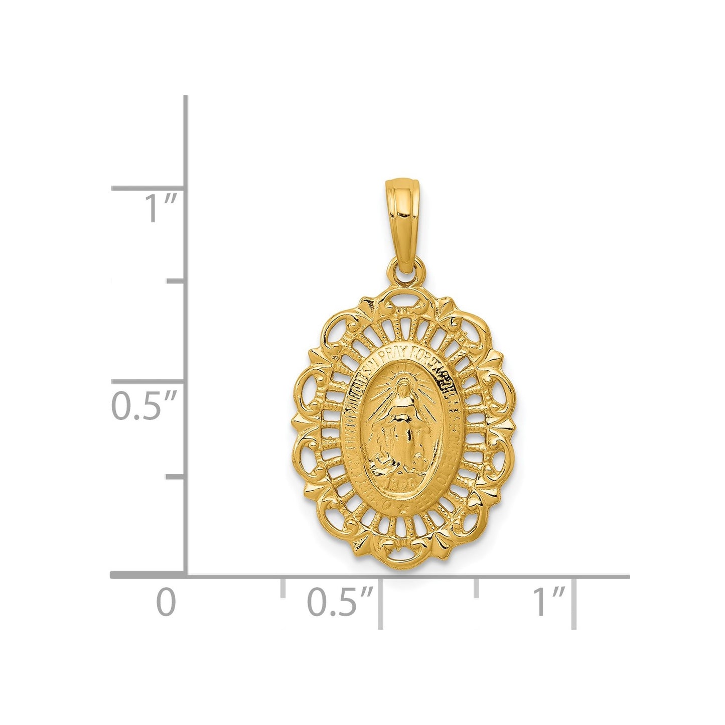 GP 14k Oval Miraculous Medal Pendant