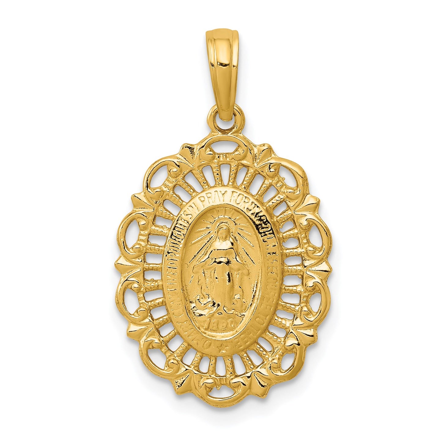 GP 14k Oval Miraculous Medal Pendant